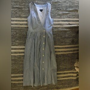 j crew striped, collared dress